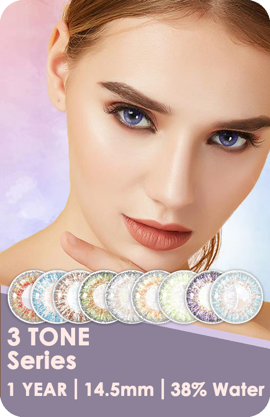flydear 3 tone series colored contacts natural look fancy color
