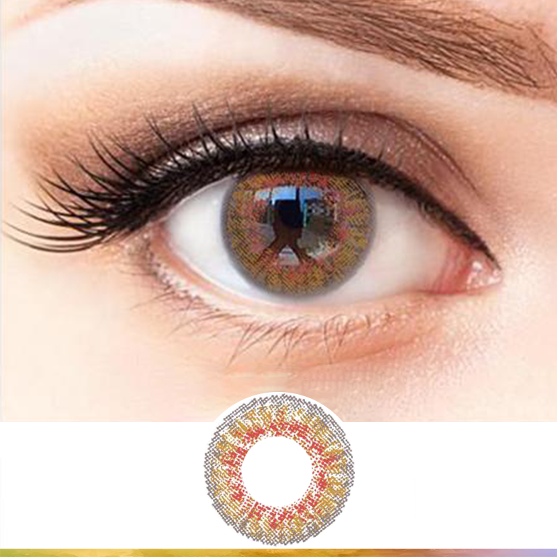 FlyDear-3Tone-Brown-colored-contacts-with-eye-effect-and-plan-lens