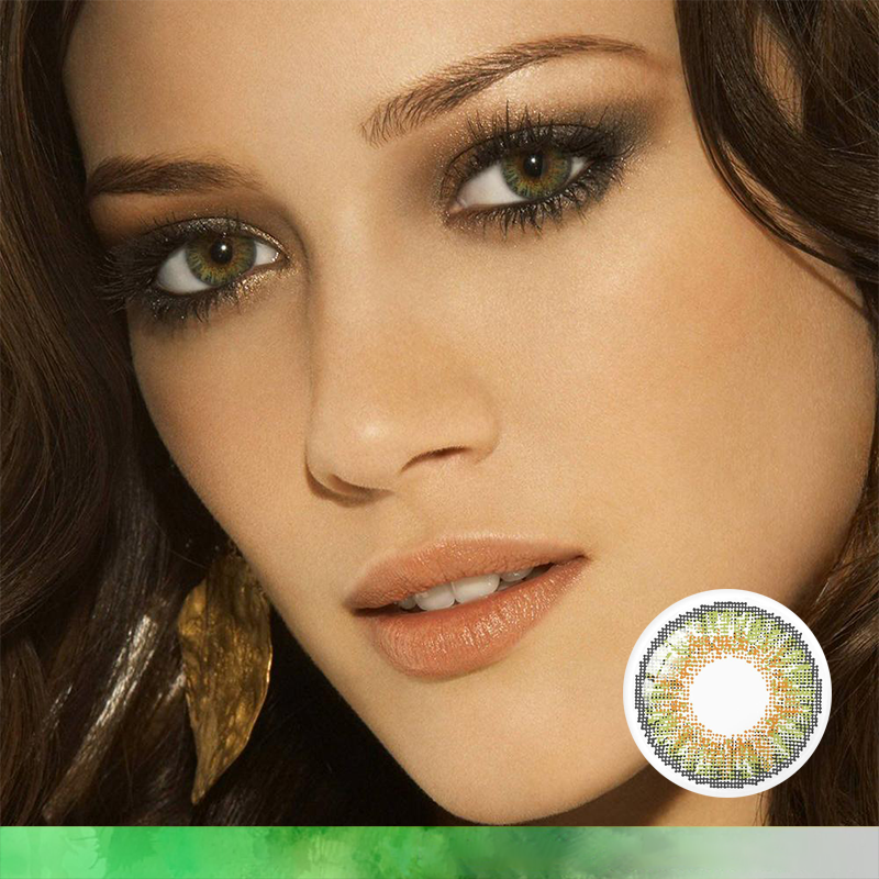 FlyDear 3Tone Green colored contacts with beautiful looking model