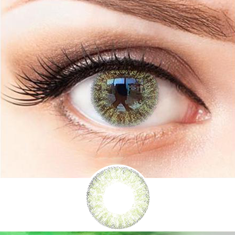 FlyDear 3Tone Mel Green colored contacts natural enlarge beautiful green lenses