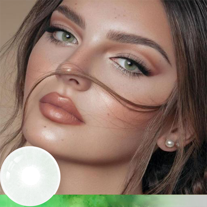 FlyDear Classical Crystal Green colored contacts with natural looking model