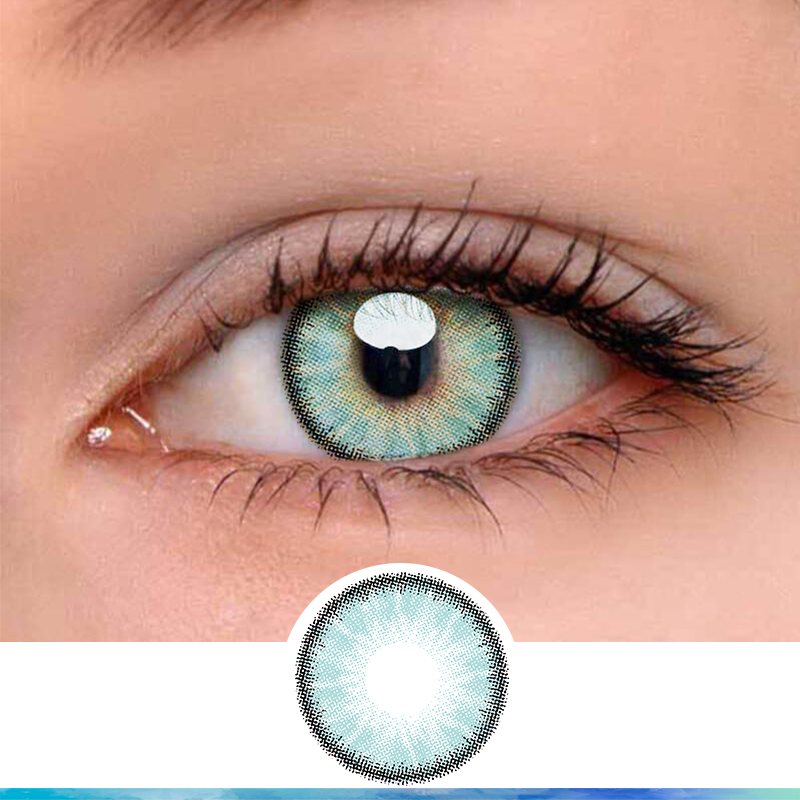 FlyDear Crystal Blue colored contacts natural enlarge beautiful brown hazel