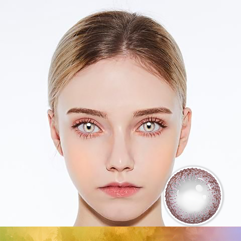 FlyDear Fresh Choco colored contacts with natural looking model