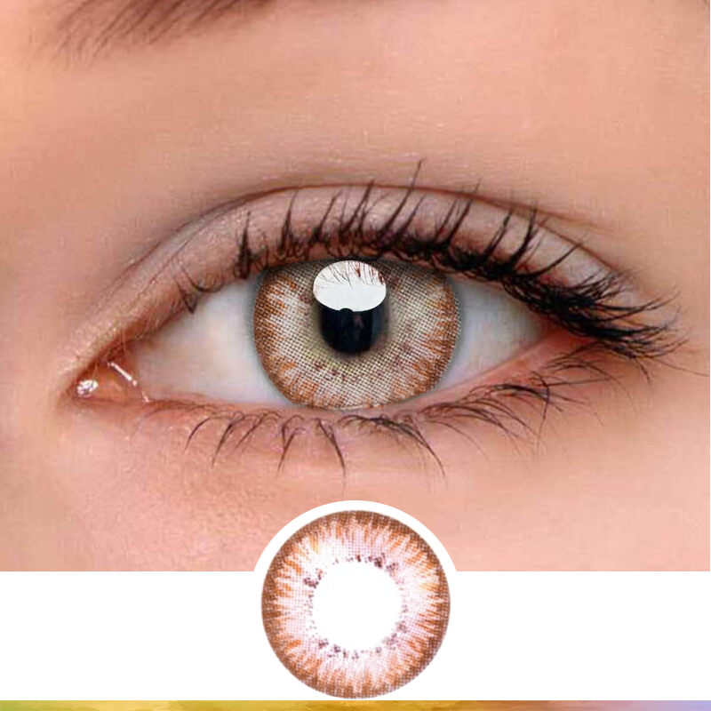 FlyDear Nudy Brown colored contacts natural enlarge beautiful brown hazel