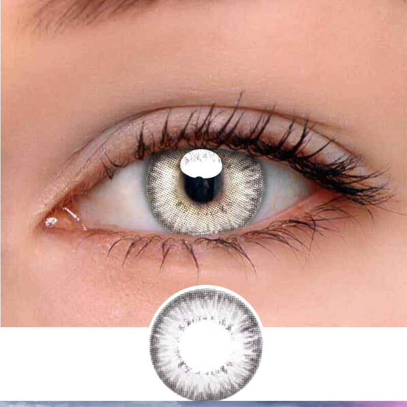 FlyDear Nudy Grey colored contacts natural enlarge beautiful brown hazel