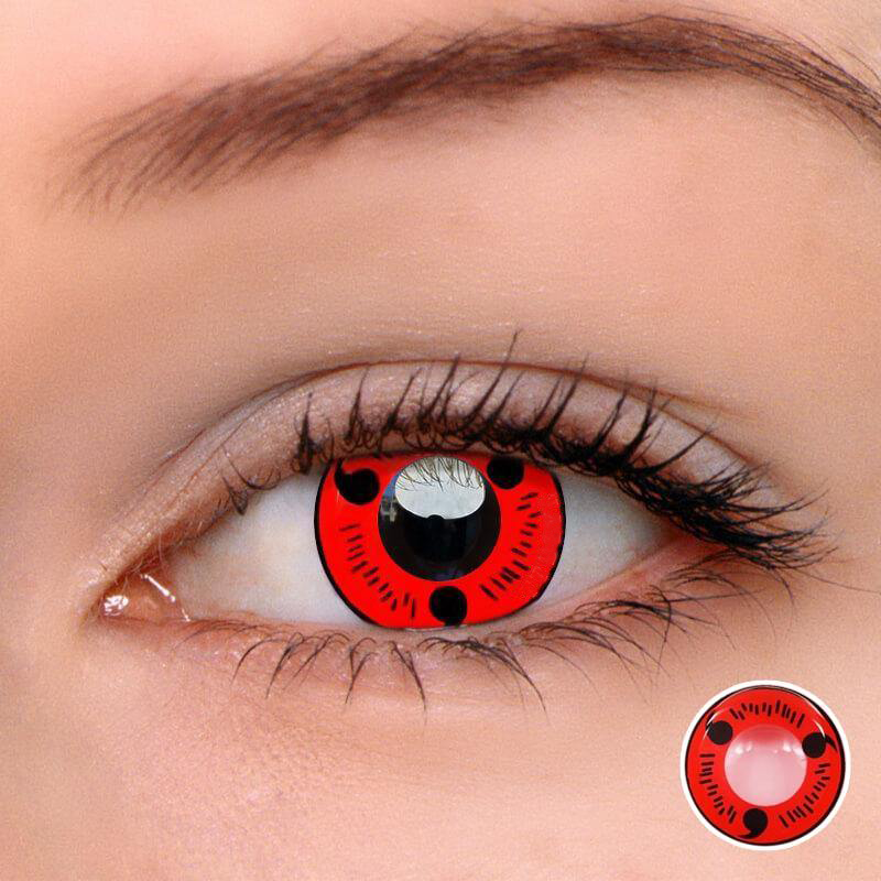 flydear colored contacts SharinganMagatama cosplay halloween party 