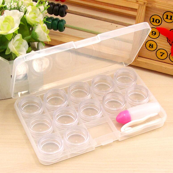 FlyDear High Transparent 12 Grids Colored Lens Case